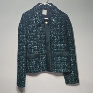 St John Couture Evening Metallic Twill Tweed Jacket